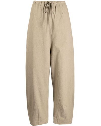 Lauren Manoogian Cotton Tapered-leg Trousers - Natural
