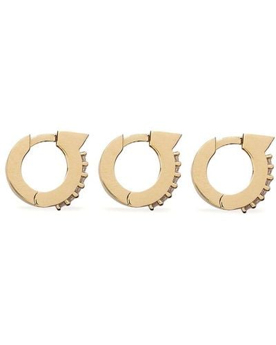 Ferragamo Mini Gancini Earrings Set - Metallic