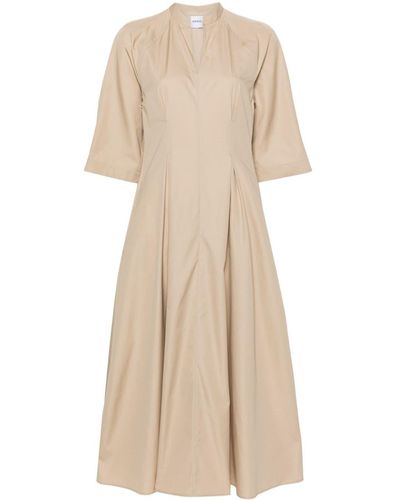 Aspesi Flared Poplin Midi Shirt Dress - Natural