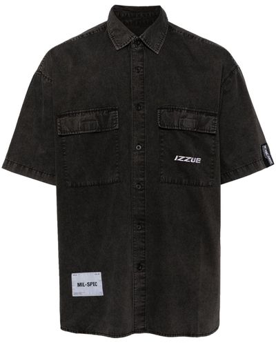 Izzue Buttoned Collar Shirt - Black