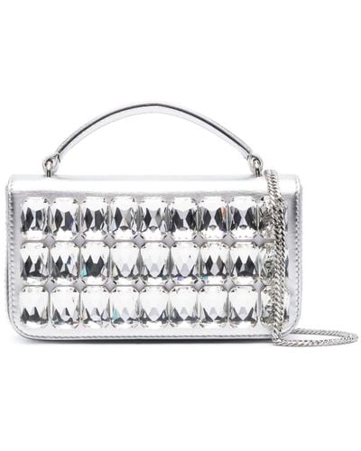 Moschino Crystal-embellished Mini Bag - White