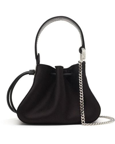 Oscar de la Renta Logo-embellishment Mini Bucket Bag - Black