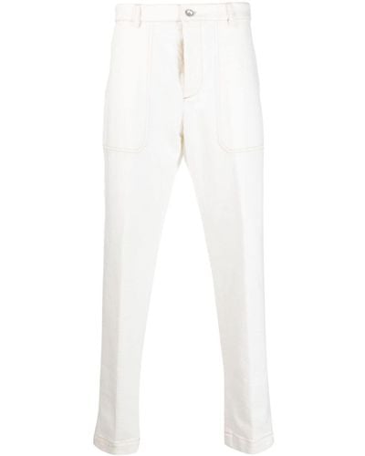 Peserico Pantalon en coton stretch à coupe droite - Blanc