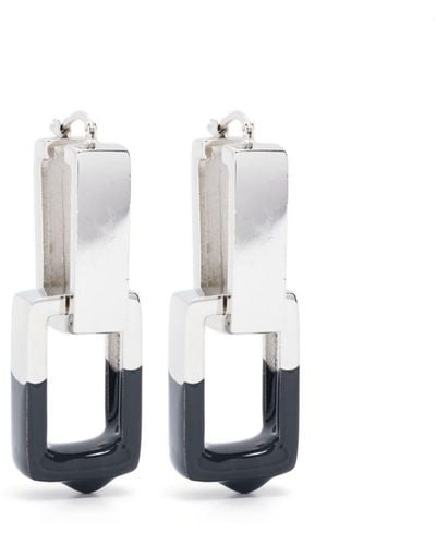 Heron Preston Dip Dye Square Drop Earrings - White