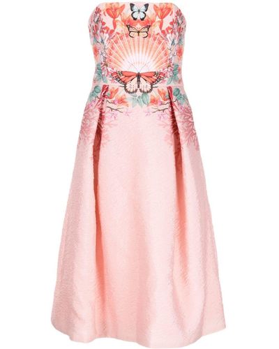 Mary Katrantzou Meadow Embroidered Midi Dress - Pink