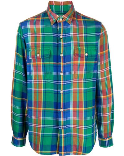 Polo Ralph Lauren Plaid-check Cotton Shirt - Blue