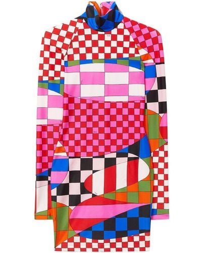 Emilio Pucci Giardino-print Mini Dress - Red