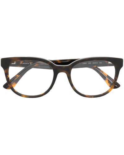 Lacoste Eckige Brille in Schildpattoptik - Schwarz