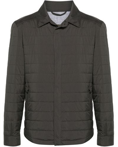 Corneliani Press-stud Quilted Jacket - Grey
