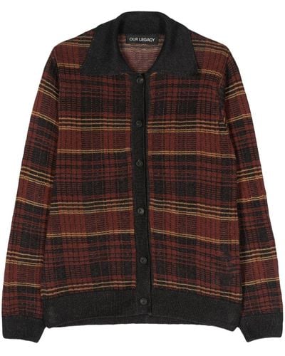 Our Legacy Check-pattern Cardigan - Brown