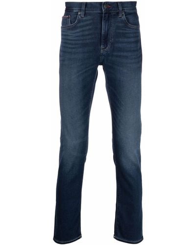 Tommy Hilfiger Tief sitzende Straight-Leg-Jeans - Blau