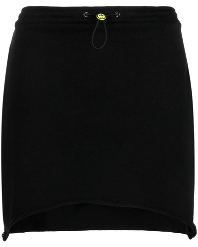 Barrow Drawstring-fastening Cotton Miniskirt - Black