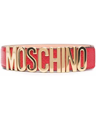Moschino Cinturón con letras del logo - Rojo