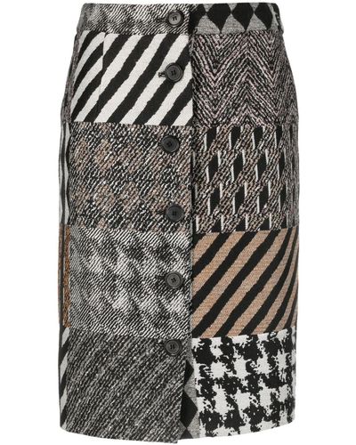 Moschino Jacquard-pattern Pencil Skirt - Black