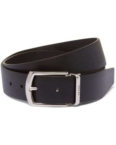 Prada Leather Reversible Belt - Black