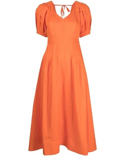 Ted Baker Opalz Pleat-detail Midi Dress - Orange