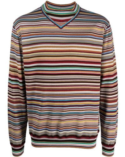 Paul Smith Logo Striped Sweater - Gray