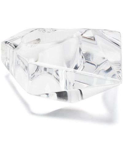 Monies Vesper Transparent-design Geometric Ring - White