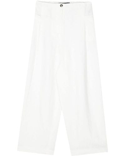 Bimba Y Lola Cropped Linen Trousers - White