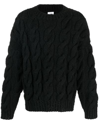Visvim Cable-knit Round-neck Sweater - Black