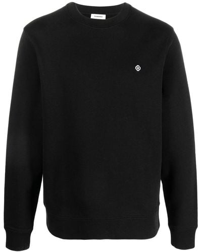 Sandro Embroidered Cross Crew-neck Sweatshirt - Black