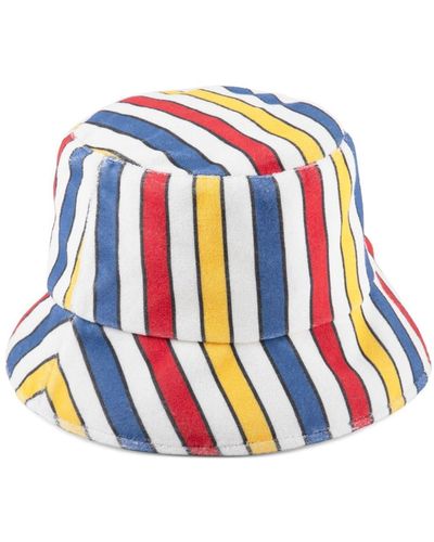 Lack of Color Stripe-pattern Bucket Hat - White