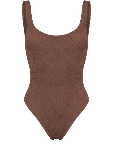 Mc2 Saint Barth Low-back Shirred Swimsuit - Brown