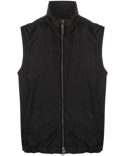 Canali Padded Zip-up Gilet - Black