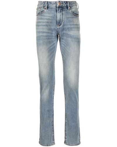 Emporio Armani Schmale Jeans mit Stone-Wash-Effekt - Blau