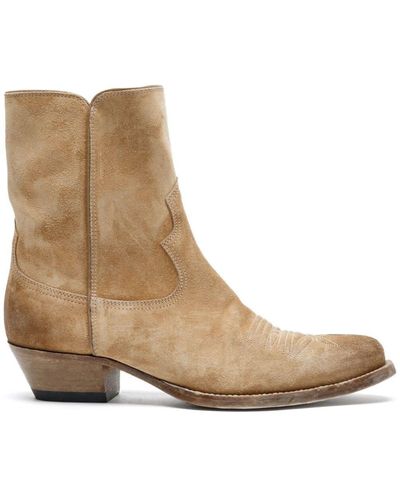 RE/DONE Pointed-toe Western Suede Boots - Brown