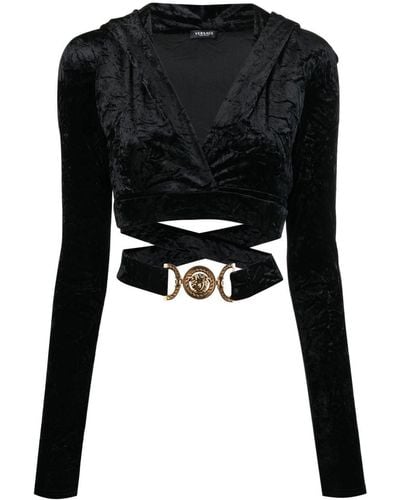 Versace Top con diseño cruzado - Negro
