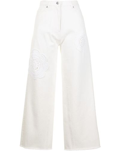 Goen.J Jeans a gamba ampia - Bianco