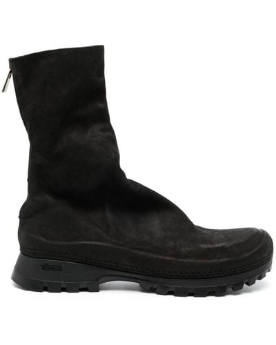 Yohji Yamamoto Round-toe Leather Boots - Black