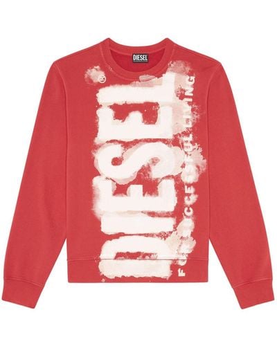 DIESEL S-ginn-e5 Logo-print Sweatshirt - Red