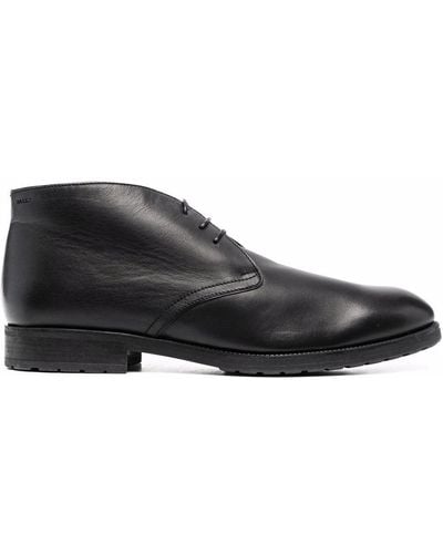 Bally Lace-up Leather Ankle Boots - Black