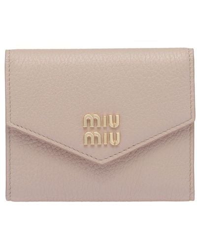 Miu Miu Portefeuille à logo lettre - Blanc