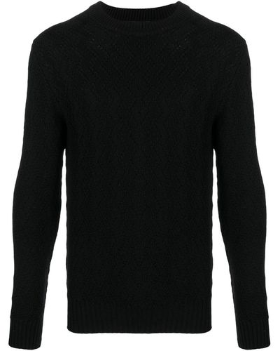 Tagliatore Crew-neck Virgin Wool Sweater - Black