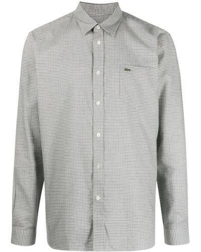 Lacoste Checked Flannel Cotton Shirt - Gray