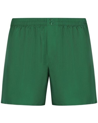 Dolce & Gabbana Straight-leg Silk Boxers - Green