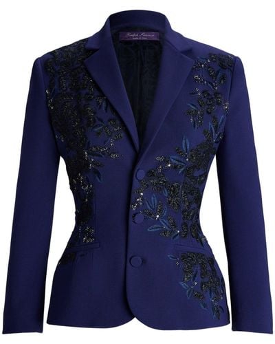 Ralph Lauren Collection Blazer Penney Embellished - Bleu