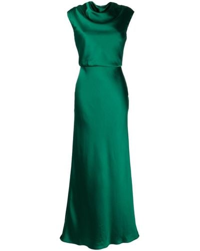 Amsale Cowl-neck Sleeveless Maxi Dress - Green