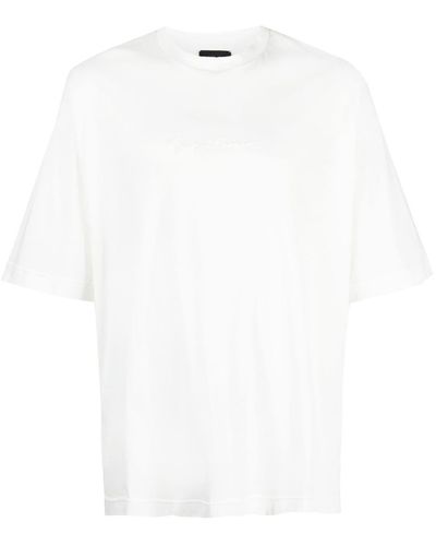 Giorgio Armani Camiseta con logo en relieve - Blanco