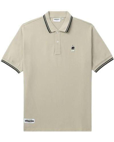 Chocoolate Logo-appliqué Cotton Polo Shirt - Natural
