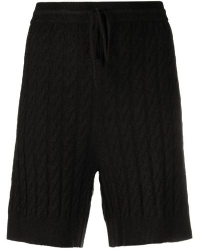 Totême Zopfmuster-Shorts mit elastischem Bund - Schwarz
