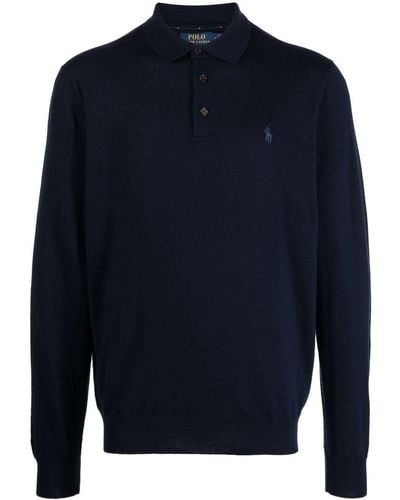 Polo Ralph Lauren Wollen Poloshirt - Blauw