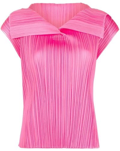 Pleats Please Issey Miyake Monthly Colors July Pleated Top - Pink