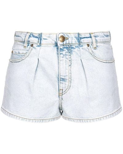 Pinko Shorts Met Geplooid Detail - Blauw