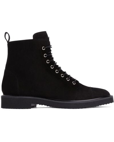 Giuseppe Zanotti Lace-up Suede Ankle Boots - Black