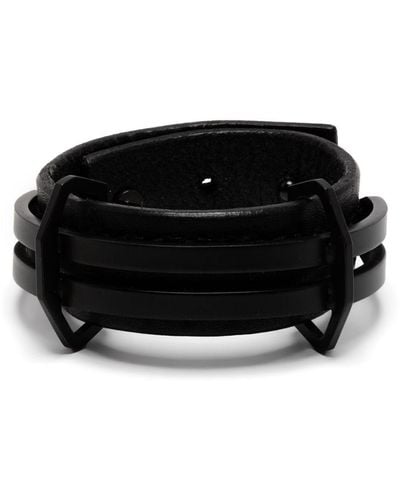 Julius Triple-band Leather Bracelet - Black