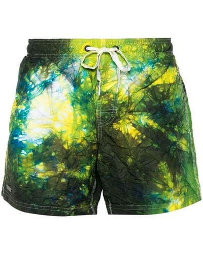 Sundek Golden Wave Crinkled Swim Shorts - Green